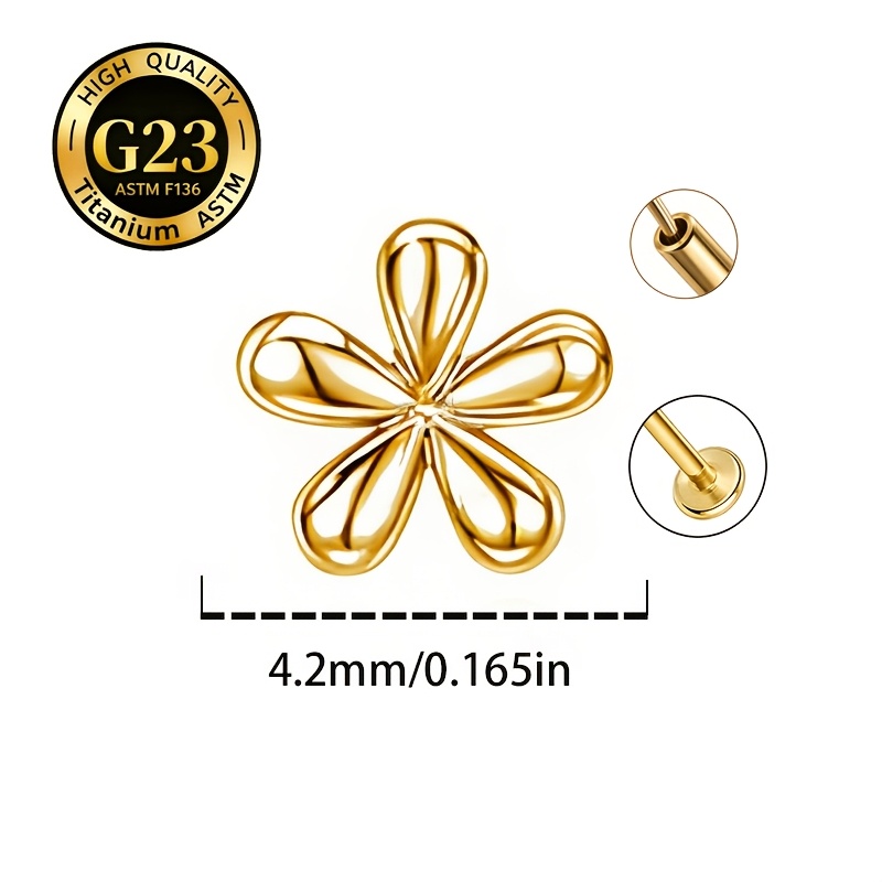 Exquisite Daisy Stud Earring, G23 Titanium Floral Design